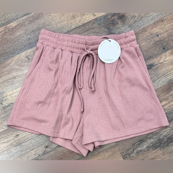 Lost + Wander High Waist Pink Ribbed Shorts Size Available XS, S, NWT - Picture 6 of 6